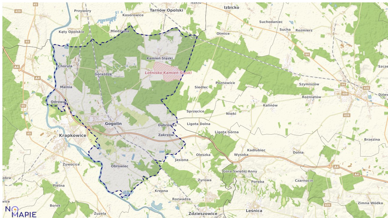 Mapa obszarów ochrony przyrody Gogolina