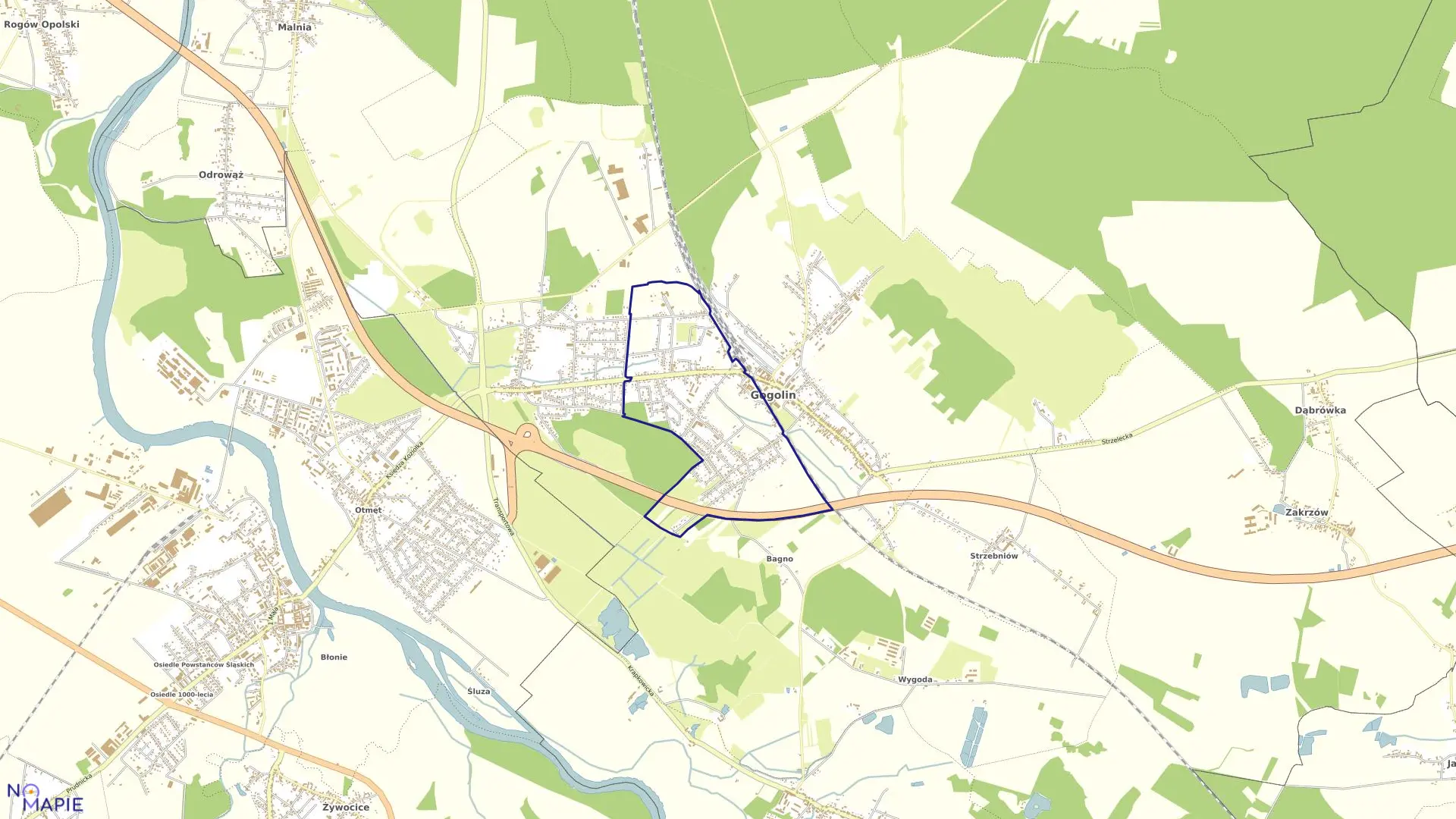 Mapa obrębu GOGOLIN2 w gminie Gogolin